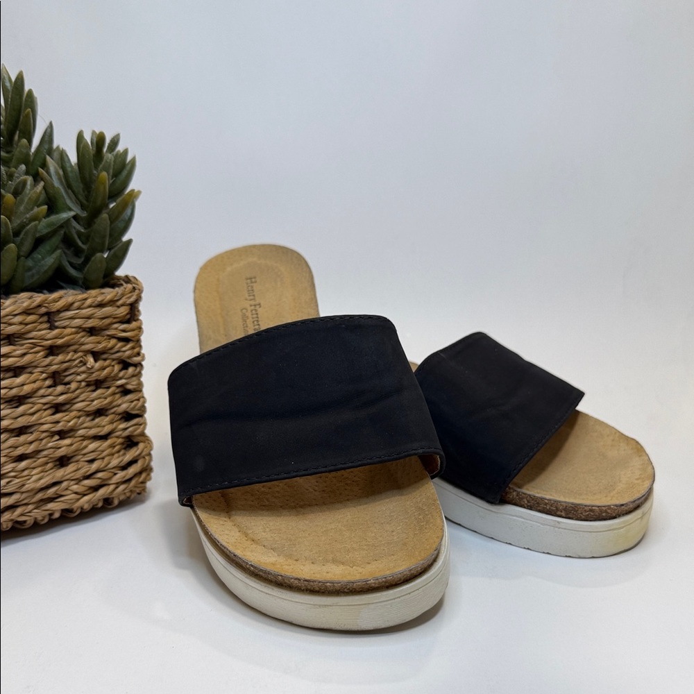 Henry Ferrera Black and Tan Mules
